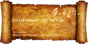 Goldhammer Ádám névjegykártya